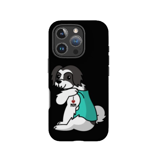 I Love Mom Tattoo Lhasa Apso IPhone Cases