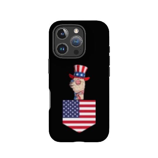 Patriotic Day Llama US Flag Llama Pocket 4th of IPhone Cases