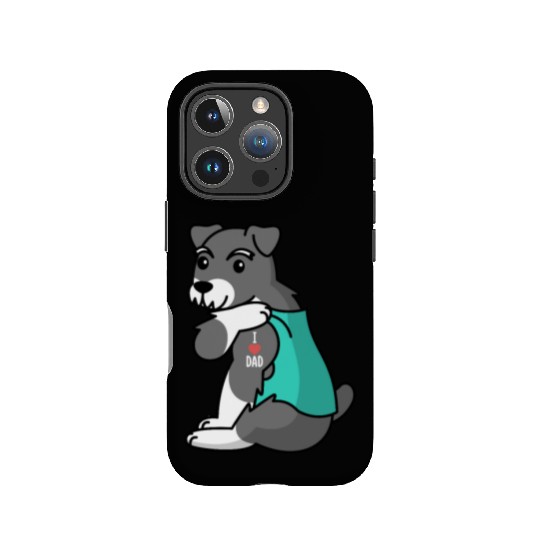 I Love Dad Schnauzer IPhone Cases