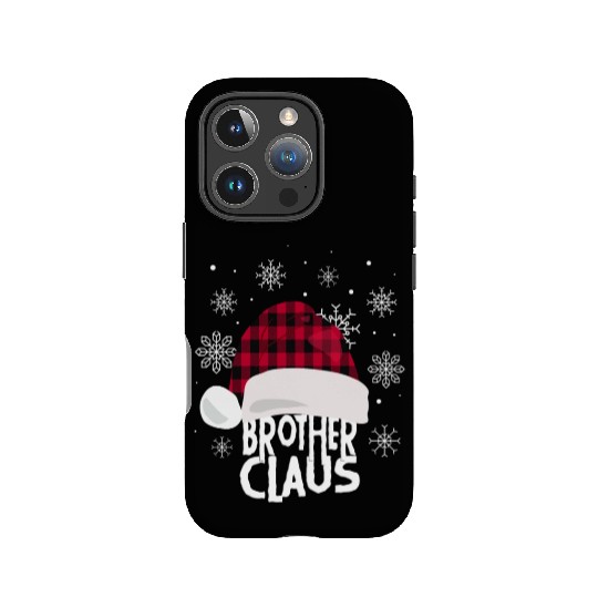 Brother Claus Christmas Buffalo Plaid Santa Hat IPhone Cases