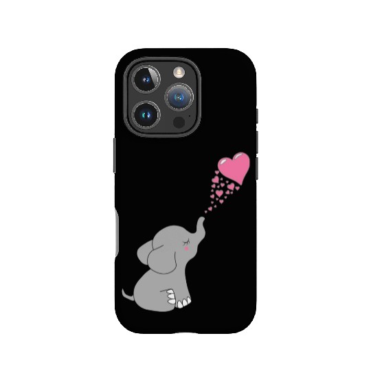 Grey Elephant with love IPhone Cases
