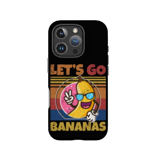 Retro Let's Bananas Funny Peace Banana IPhone Cases