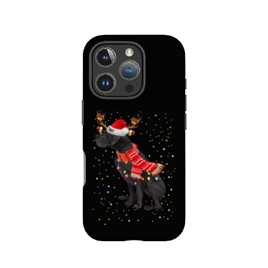 Great Dane Reindeer Christmas Light IPhone Cases