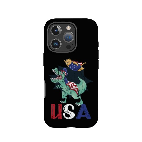 America Cat Dinosaur USA 4th Of July IPhone Cases