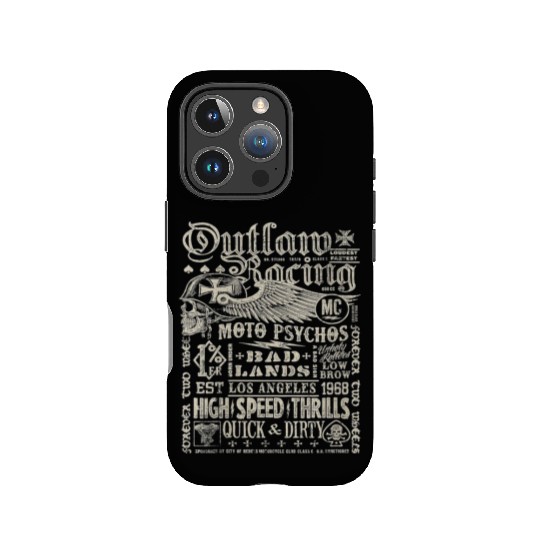 Womens Outlaw Racing Moto Psychos Skull Biker IPhone Cases