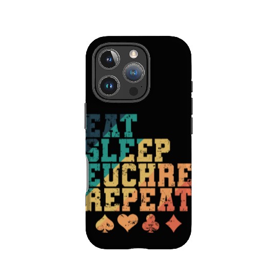 Eat Sleep Euchre Repeat Deck of Cards playing Card IPhone Cases