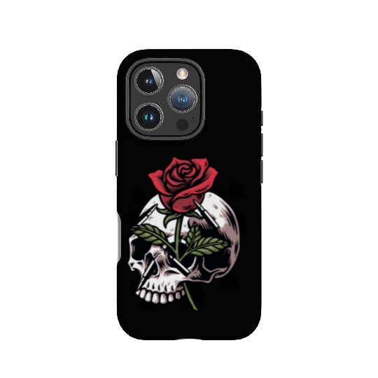 Bullets and Skull Roses Aesthetic Dripping Pattern IPhone Cases
