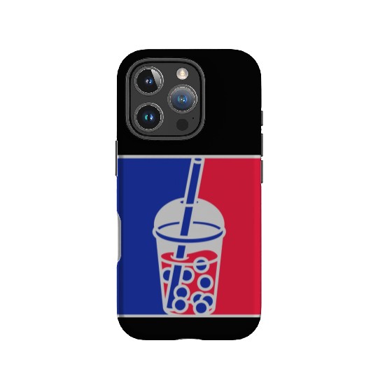 Red blue bubble tea IPhone Cases