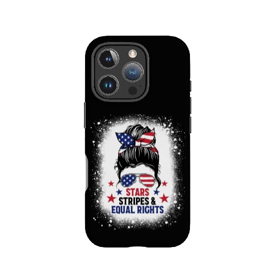 USA Messy Bun Bleached Stars Stripes Equal Rights IPhone Cases