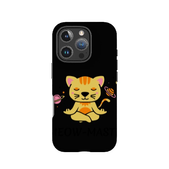 zen yoga cat space meditation sport training IPhone Cases