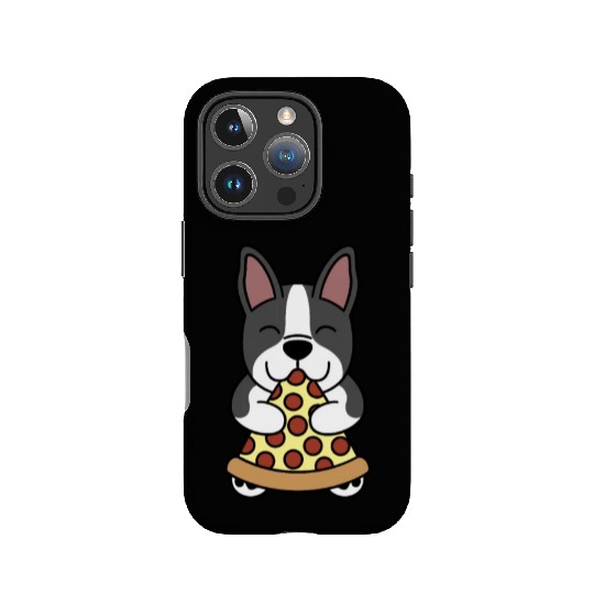 Boston Terrier Pizza Lover IPhone Cases