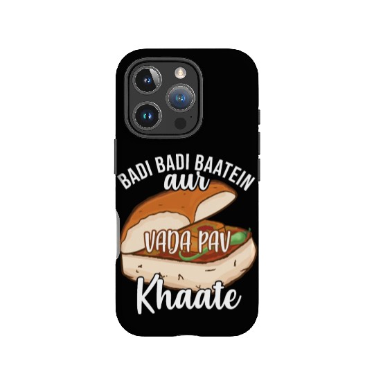Badi Badi Baatein Vada Pav Khate Hindi Quote Meme IPhone Cases
