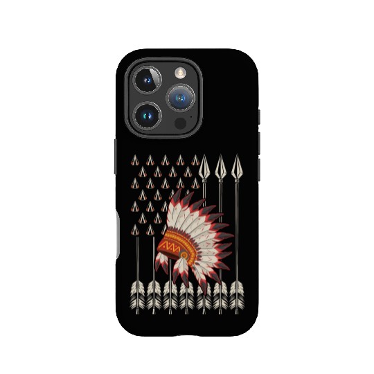 Native American Chief Traditional US Flag IPhone Cases