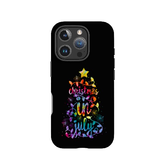 Christmas In July Colorful Xmas Tree Lights IPhone Cases