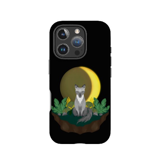 Grey Wolf in the Half Moon IPhone Cases