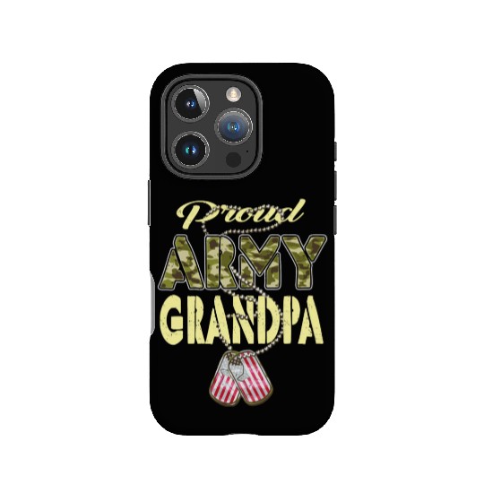 Proud Army Grandpa Camo Us Dog Tag Military Grandf IPhone Cases