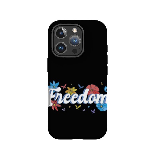 Freedom flowers butterflies liberty design IPhone Cases