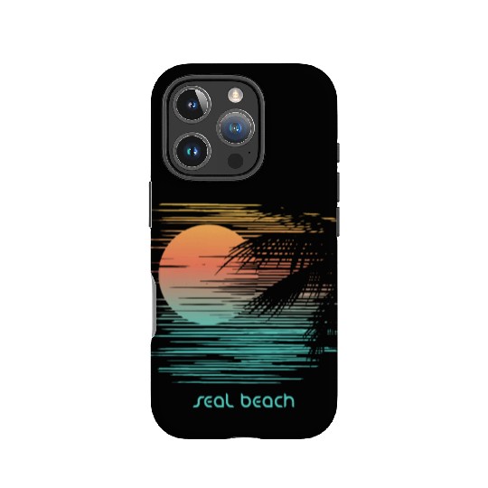 Artistic Seal Beach California Palm Tree Vacation IPhone Cases