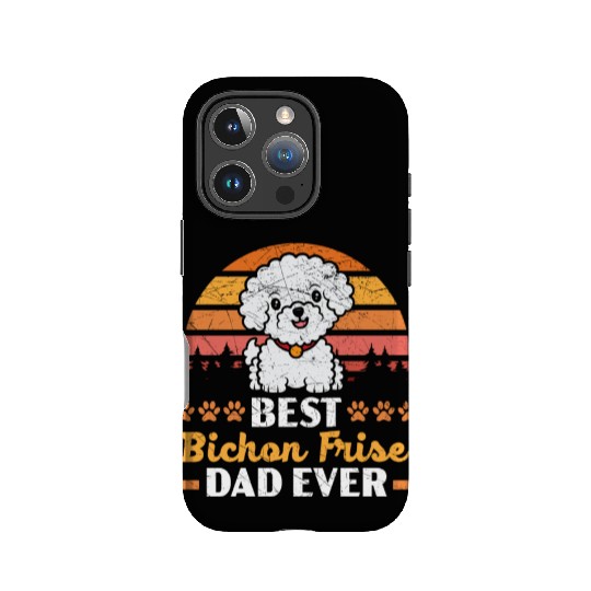 Best Bichon Frise Dad Ever Curly Hair Pup Puppy IPhone Cases