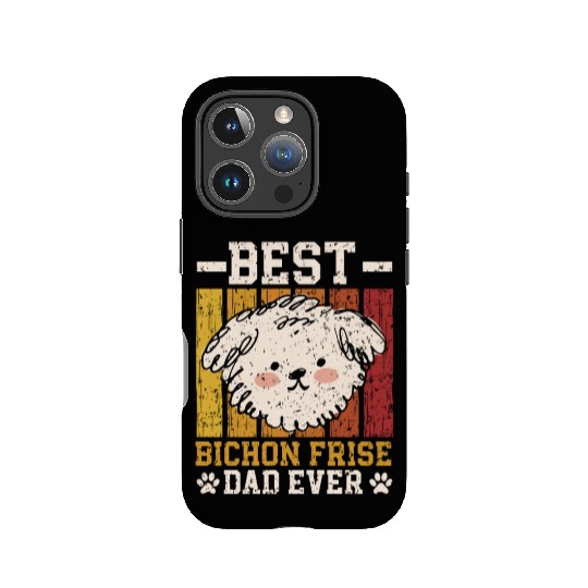 Best Bichon Frise Dad Ever Curly Hair Pup Puppy IPhone Cases