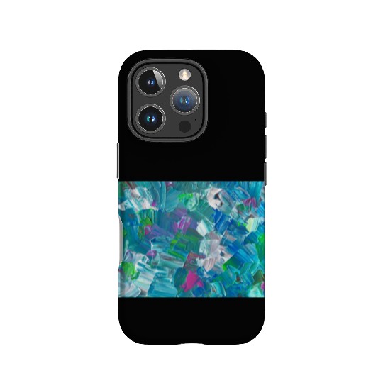Abstract Blue Teal Brushstrokes Painting IPhone Cases