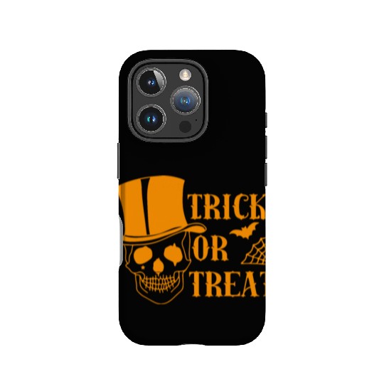 Trick Treat Spider Net Bat Skull Scary Halloween IPhone Cases