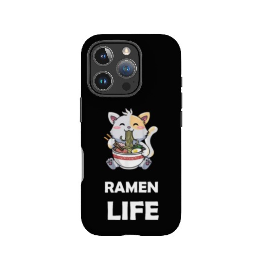 ramen life cat eat IPhone Cases