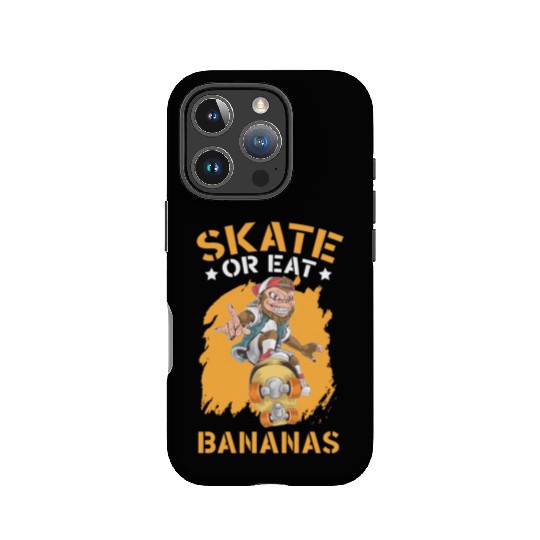 Skate Or Eat Bananas Chimpanzee Monkey Skater IPhone Cases