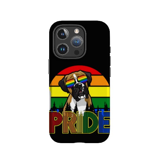 PRIDE Rainbow Boxer Dog with Sunglasses LGBT Gay IPhone Cases