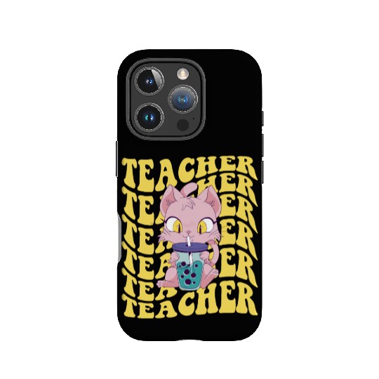 Boba Tea Teacher Retro Groovy Back To School IPhone Cases