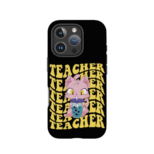 Boba Tea Teacher Retro Groovy Back To School IPhone Cases