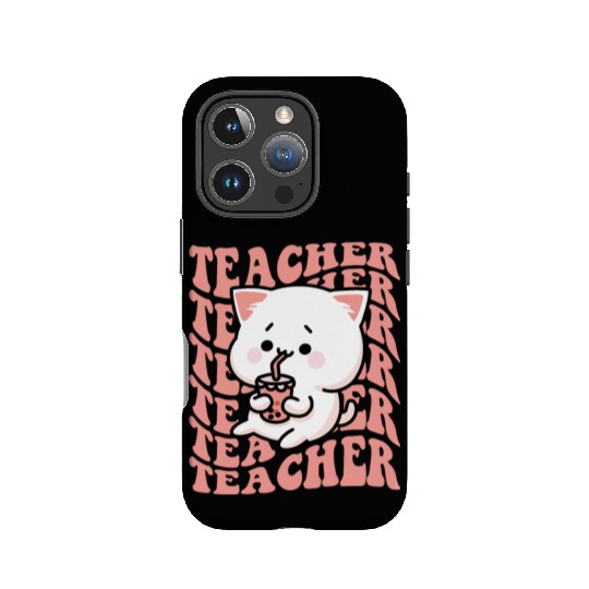 Boba Tea Teacher Cute Kawaii Cat Back To School IPhone Cases