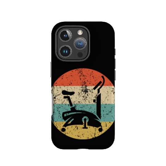 Stationary Bike Gym Equipment Icon Retro Fitness IPhone Cases