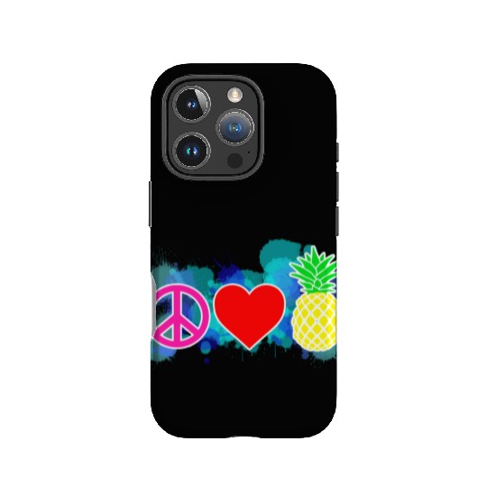 peace love pineapple IPhone Cases