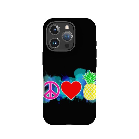 peace love pineapple IPhone Cases