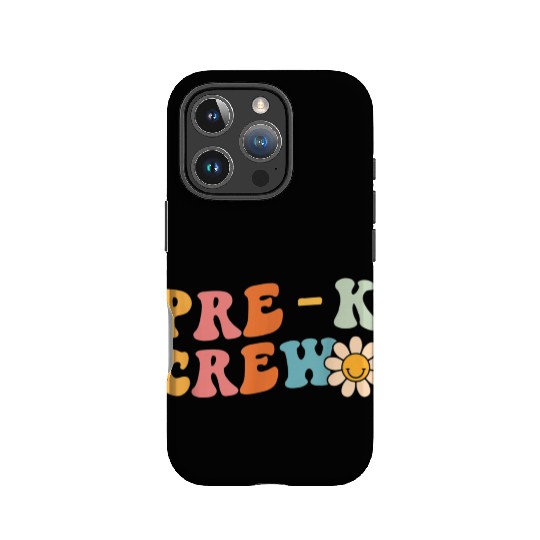 Back To School Pre K Crew Groovy Retro Teacher Kid IPhone Cases