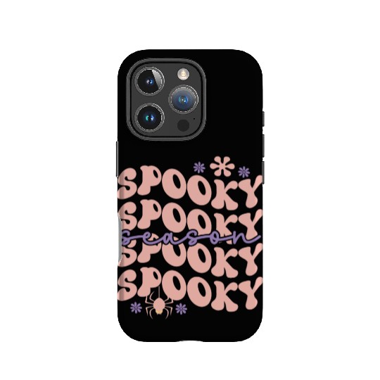 Spooky Spooky Season Cute Retro Wavy Text Design IPhone Cases
