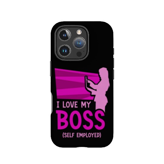 I Love My Boss Self Employed Work Freelancer Job IPhone Cases