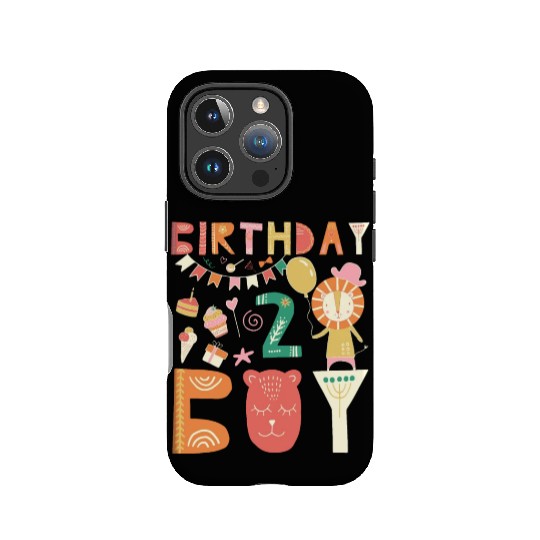 Birthday Boy Toddler Lion cartoon Outfit 2nd Years IPhone Cases