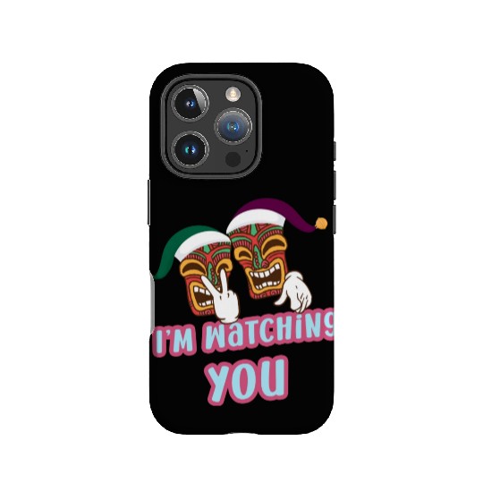 I'm Watching You Christmas In July Surfing Santa C IPhone Cases