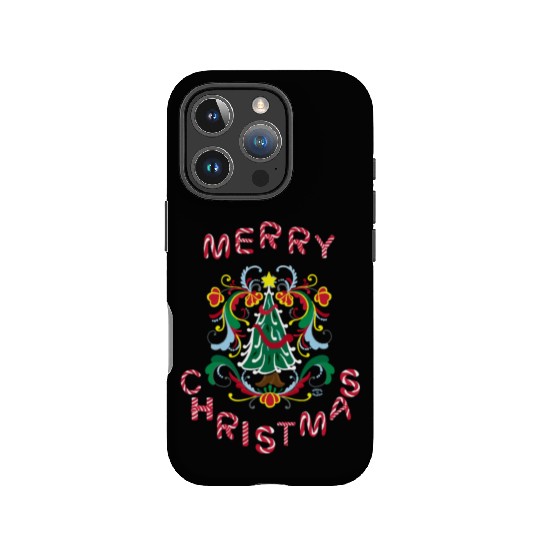 Merry Christmas Decorative Tree with Candy Cane IPhone Cases