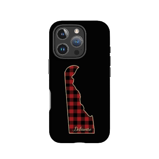 Delaware Buffalo Plaid Silhouette Home State Pride IPhone Cases