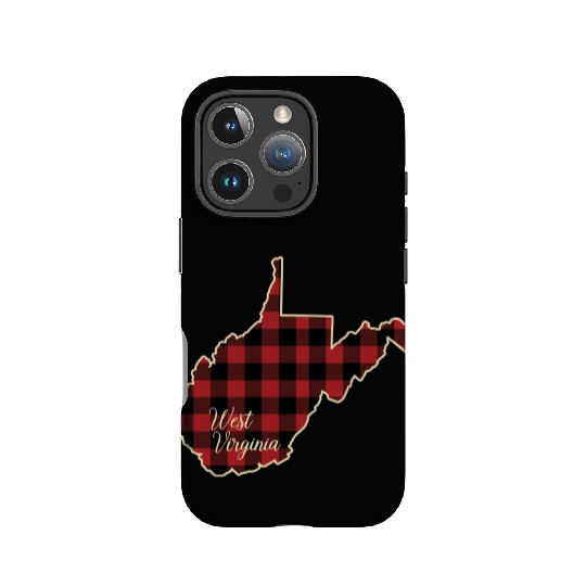 West Virginia Buffalo Plaid Silhouette Home State IPhone Cases