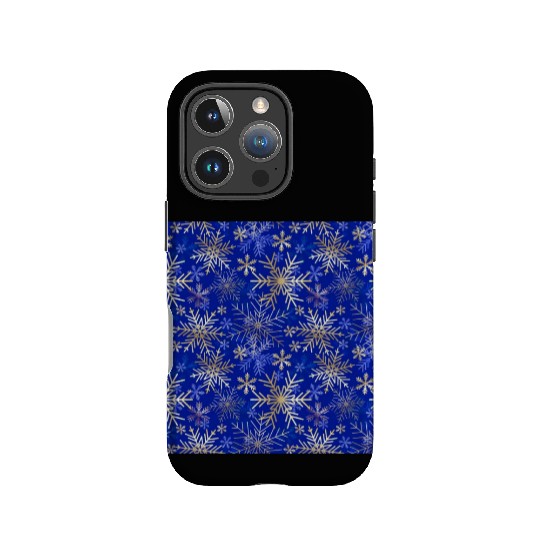 Snowflakes Pattern Blue Gold IPhone Cases