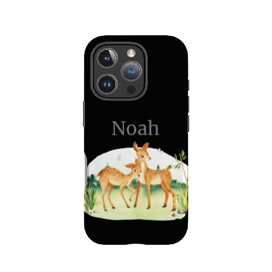 Forest Animal Deer Flowers Name Noah IPhone Cases