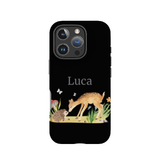 Forest Animal Deer Hedgehog Flowers Name Luca IPhone Cases