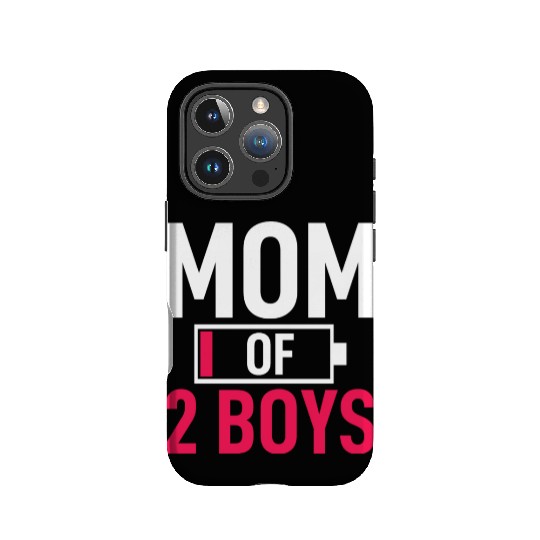 Mom of 2 Boys Low Battery Funny Mothers Day IPhone Cases