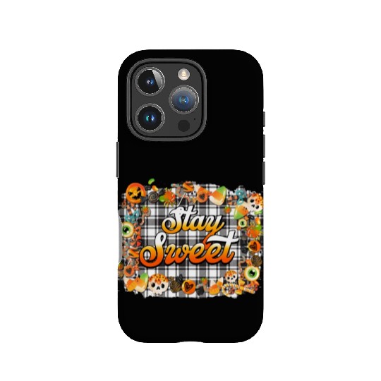 Stay Sweet Buffalo Plaid Candy Corns Halloween IPhone Cases
