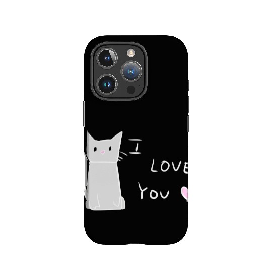 i love you cat animal cute IPhone Cases
