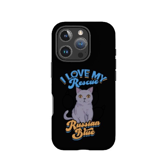 I love my rescue Russian Blue - russian blue IPhone Cases
